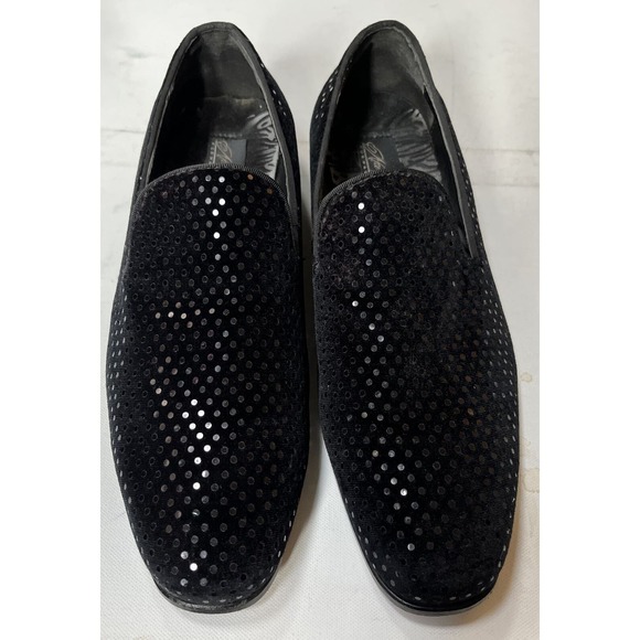 AFTER MIDNIGHT AM Mens 6786 Sequin Loafer Slip-On Shoes‎ Smoker Formal Size 10 - Picture 1 of 9
